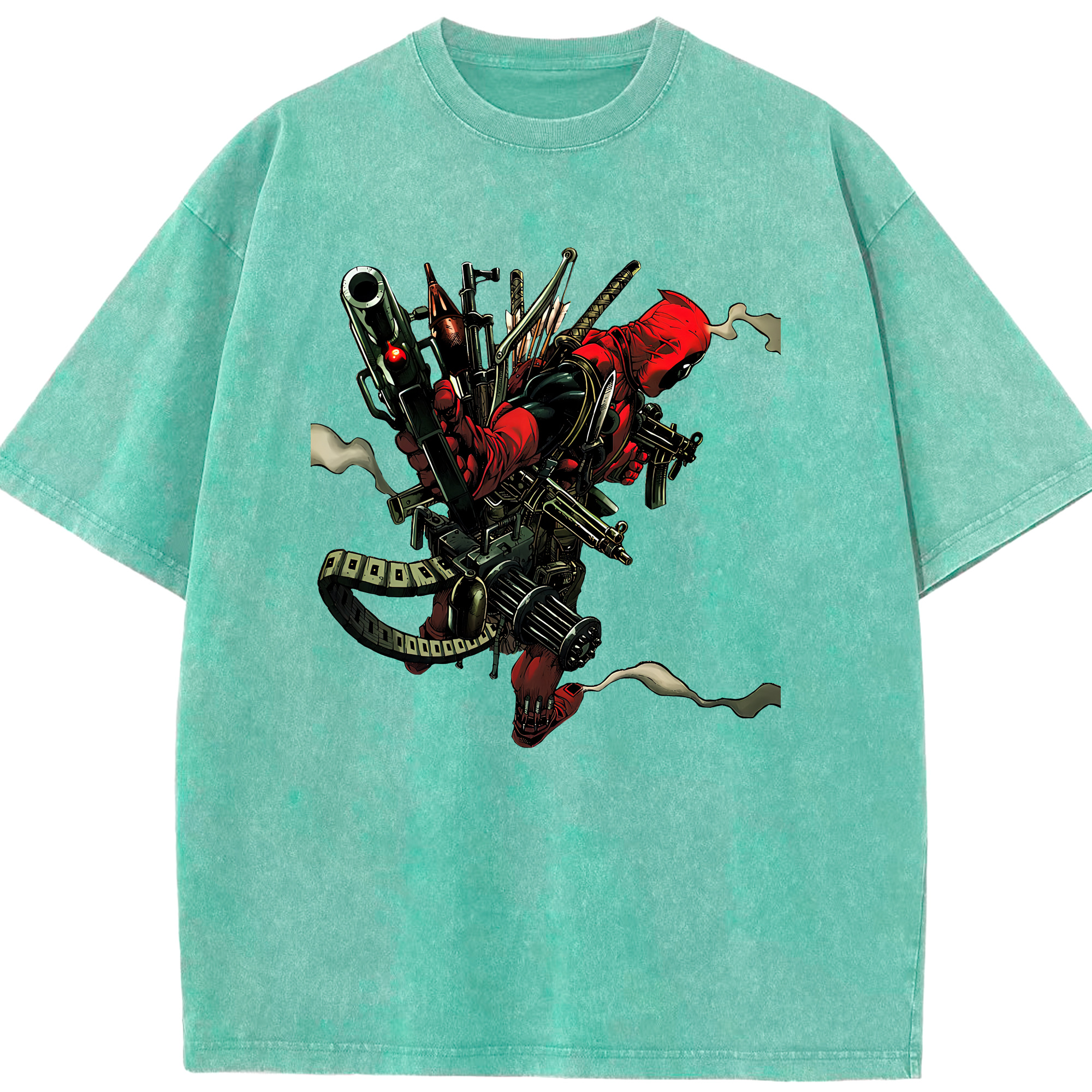 （画像用） Deadpool デッドプール 綿100% ヴィンテージ風 半袖Tシャツ（フロントプリント）